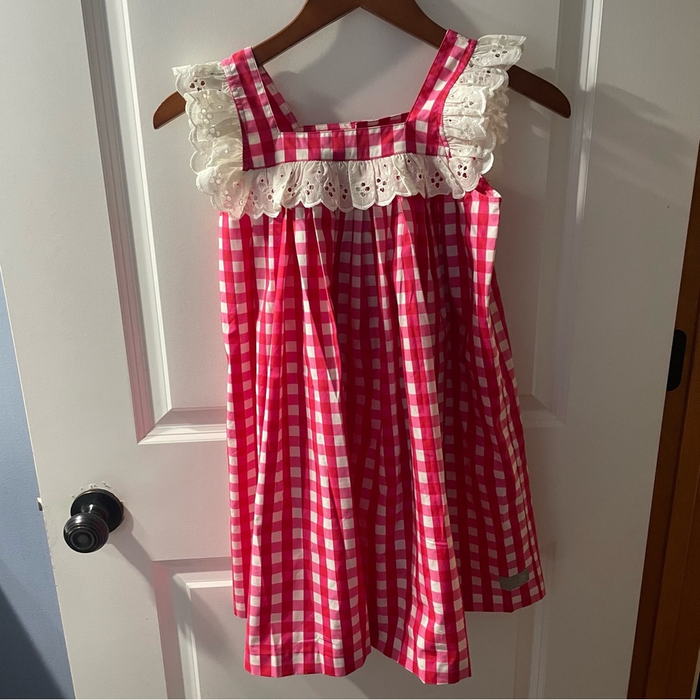 Eleanor - Valentines Farrah Dress Rose Pink and White Checkered Dress